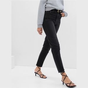 Sky High Rise Cheeky Straight Jeans with Washwell size 30 Regular in Black Rinse